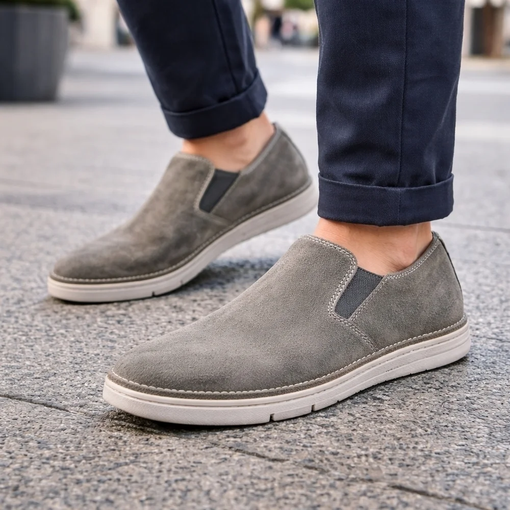 Clarks Un Tailor Tie Gray Suede Slip-On Shoes | Men’s 11